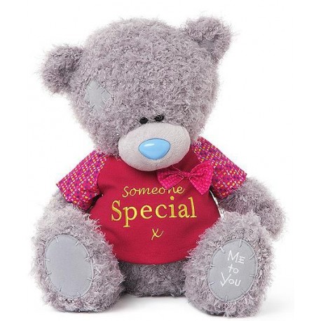 Мишка MTY с бантиком в красной футболке I Love You 30 см (G01W3509)
