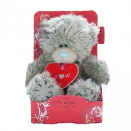 Мишка Ми ту ю с красной подвеской I Love You 13 см (G01W2864)