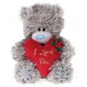 Мишка Митую с красным сердцем I Love You 13 см (G01W2747)