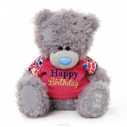 Мишка Митую в футболке Happy Birthday 20 см (G01W3551)