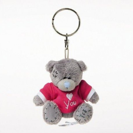 Брелок для ключей Мишка Тедди в красной футболке I LOVE YOU 7,5 см (G01W3007)