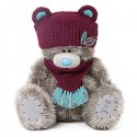 Мишка Тедди Me to you в шапке с ушками и в шарфе 41 см (G01W3773)