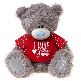 Мишка Ми ту ю в красной футболке I love you 41 см (G01W3829)
