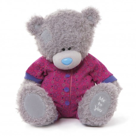 Мишка Тедди Me to you в малиновом комбинезоне  40 см (G01W3275)