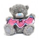 Мишка Тедди держит гирлянду сердечек I love you this much 30 см (G01W2797)
