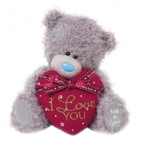 Мишка Me to you с красным сердцем в руках I love you, 18 см (G01W3297)