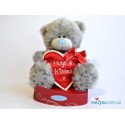 Мишка Тедди с сердцем-плакатом Hugs and kisses 18 см (G01W2040)