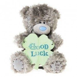 Мишка MTY с листочком с надписью Good Luck 18 см (G01W3171)