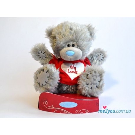 Мишка Тедди в футболочке Big love 18 см (G01W2038)