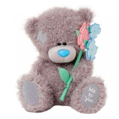 Мишка Тедди с цветами 18 см (G01W3394)